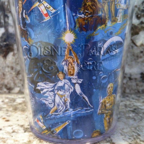 Disney Parks Star Wars Tumbler Mug A New Hope Straw Darth Vader Leia Skywalker - Picture 3 of 5